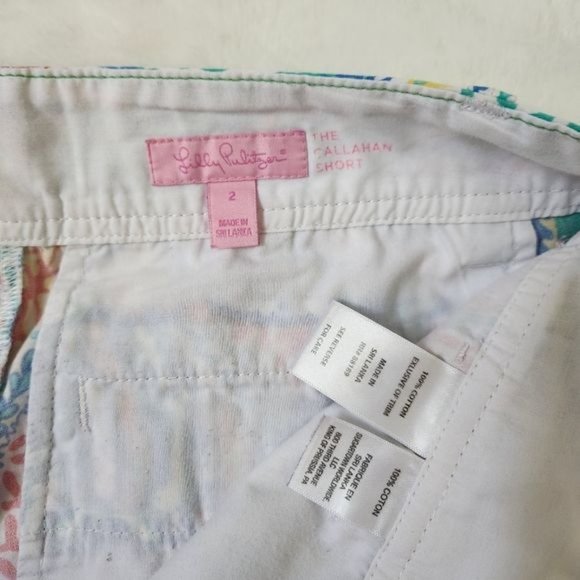 Lilly Pulitzer Callahan Short Multi Let Minnow Coral Blue Size 2 - Picture 8 of 8